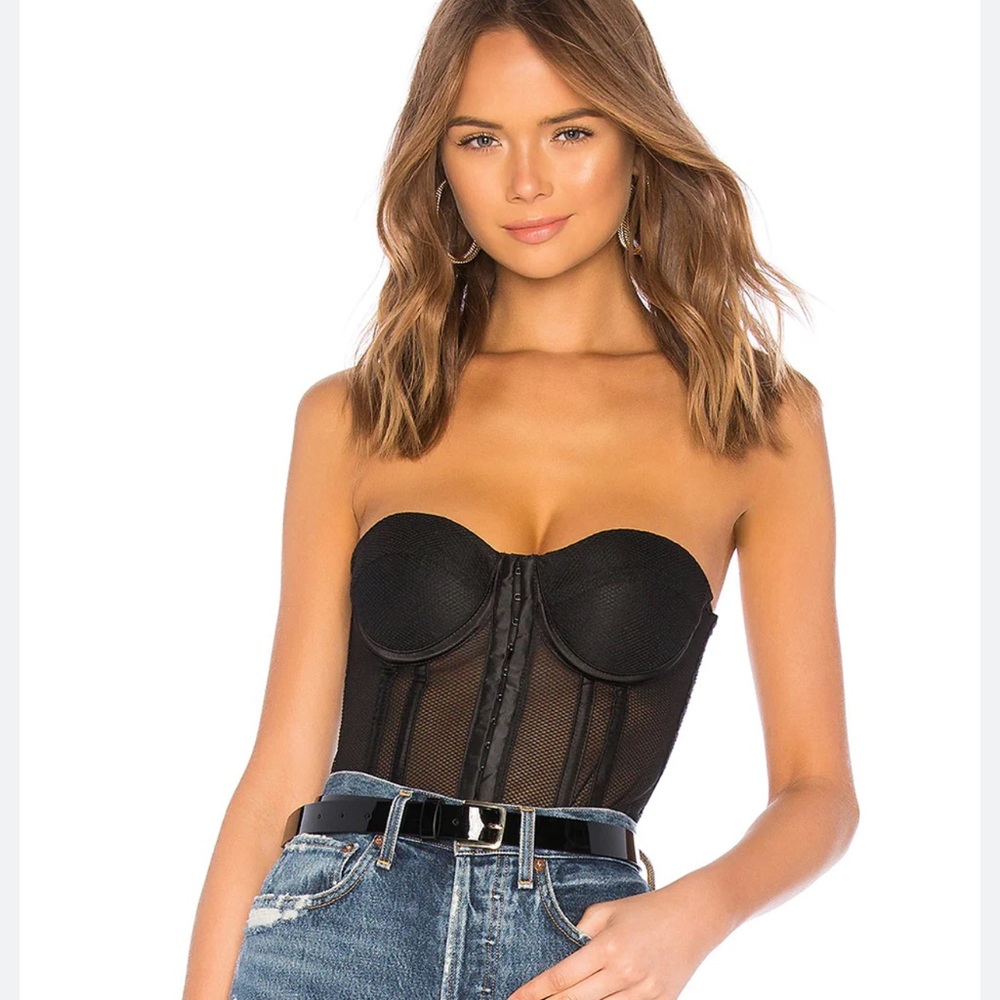 Black bustier top